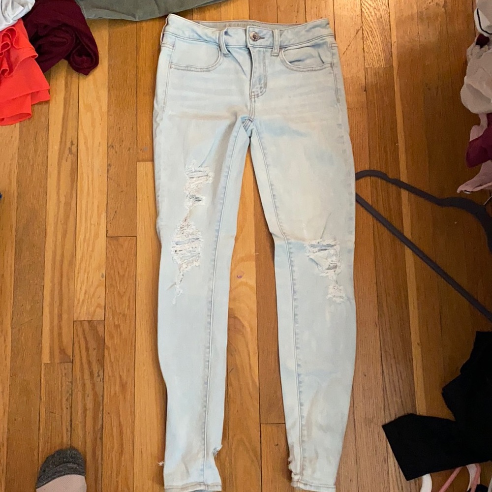 light wash ripped jeans